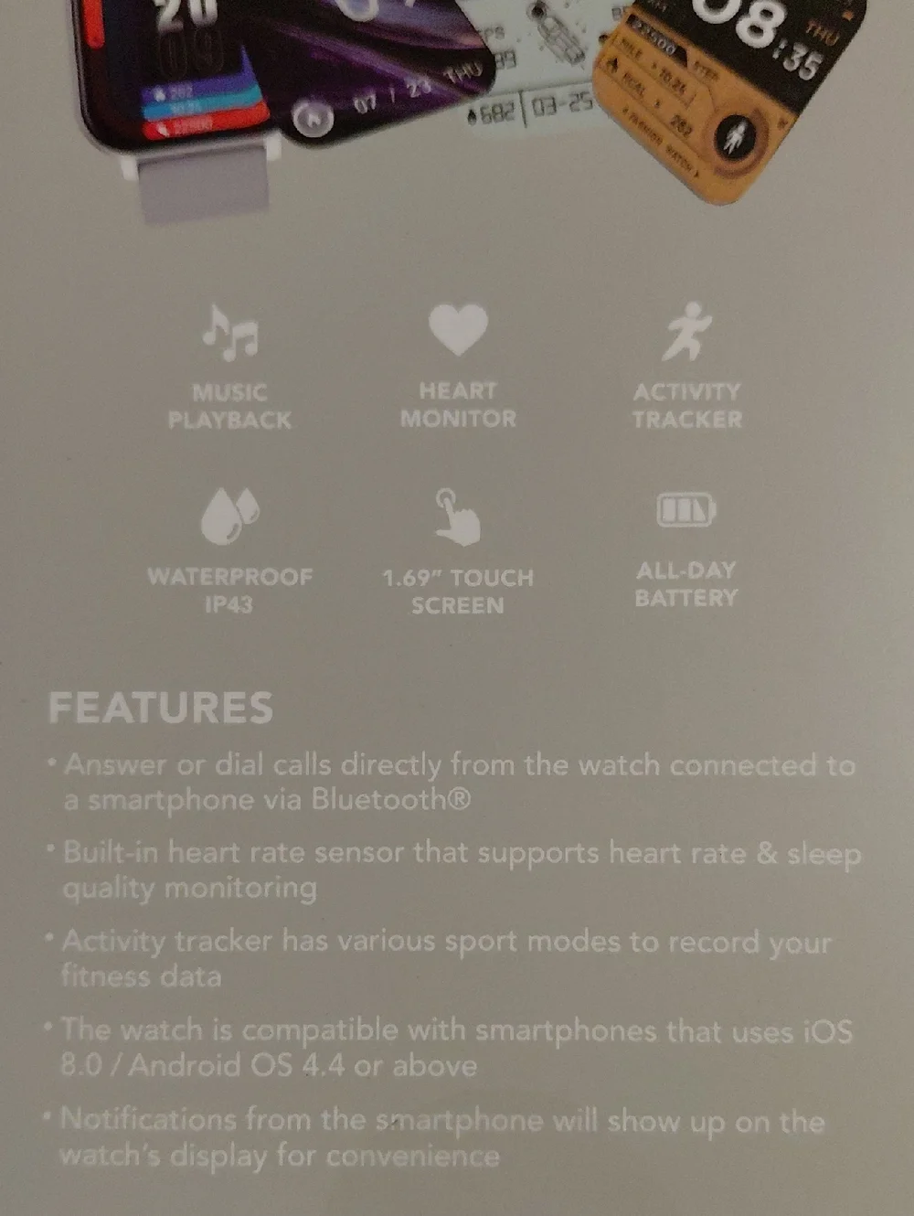 Vivitar Smart Watch, New, Heart Monitor, Activity Tracker